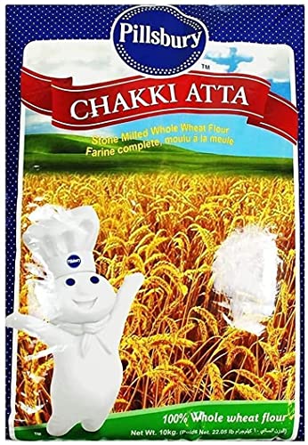 Pillsbury Chakki Atta 10kg (Pack of 1) – 100% Pure and Natural – Nutritious and Healthy – Pure Chakki Atta – Good Source of Fiber