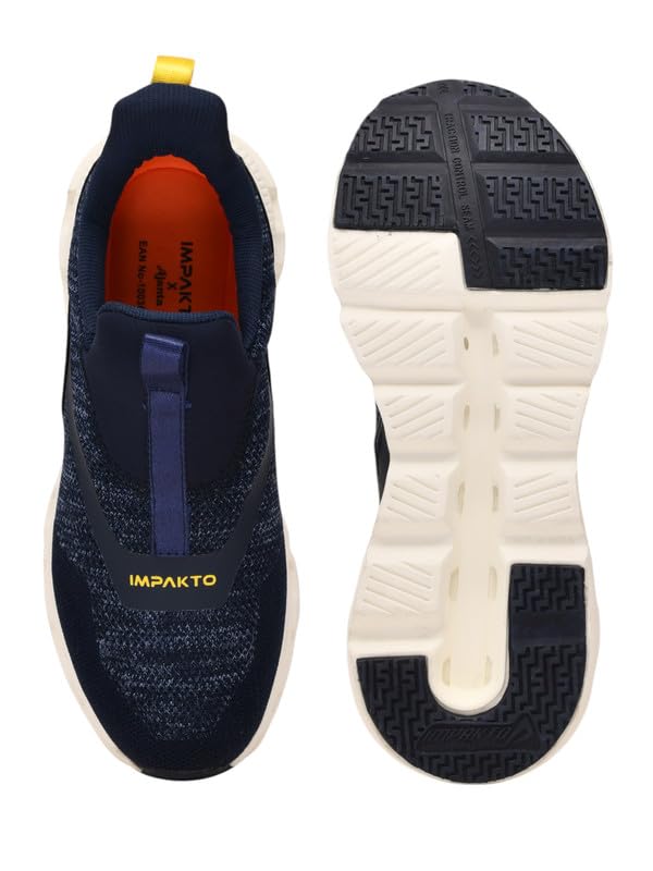 Image of Impakto Air Bounce Walking Shoes | Lightweight & Breathable Casual Shoes | Soft Cushioned Insole | Anti Skid Hexagonal Sole | Stylish Slip-in Fit System Shoes | Ideal for Walking, Gym & Casual Outing