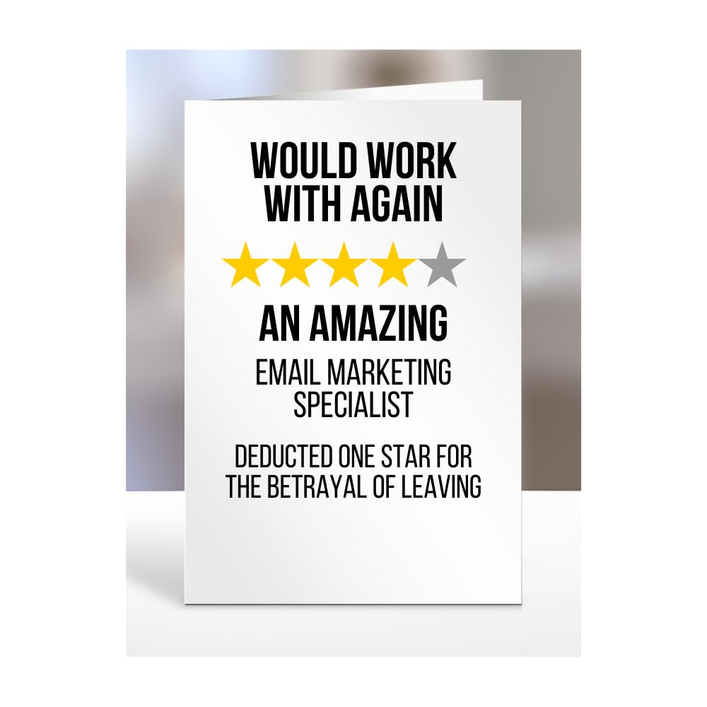 Would Work with Again, Funny Leaving Card for Email Marketing Specialist, Farewell, Great Gift for Colleagues, Boss, Manager, Goodbye, Christmas, Joke, Silly, Gag, A5-223a_273 — image 1