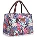 HOMESPON Sac à déjeuner isotherme pour boîtes à déjeuner en tissu imperméable pliable pour femmes, adultes, étudiants (Spring Flowers)