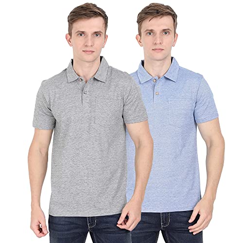 Image of ECOLINE Clothing Eco-Friendly Men's 50 /50 Blend Polo T-Shirt (Pack of 2)