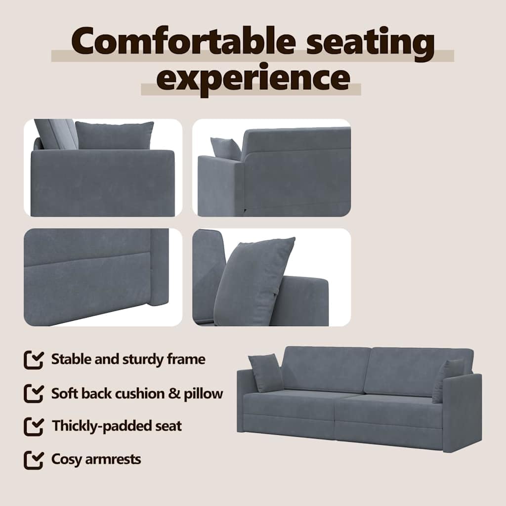 vidaXL Boden-Sofa-Bett Dunkelgrau 213 x 70 x 77 cm Samt