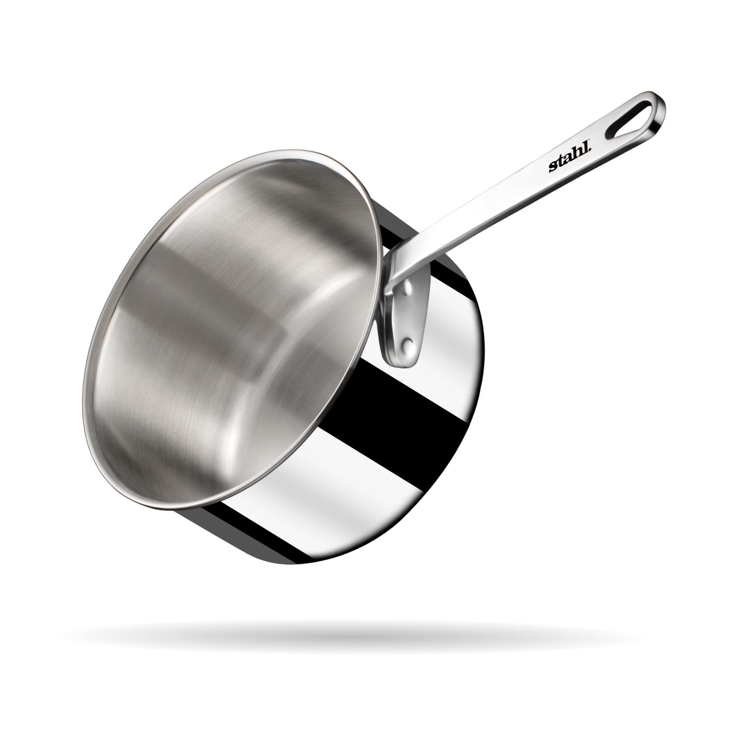 Stahl Artisan Triply Stainless Steel Mikro Saucepan 450 ml, 10 cm, Mini Milk Pan, Induction & Gas Compatible
