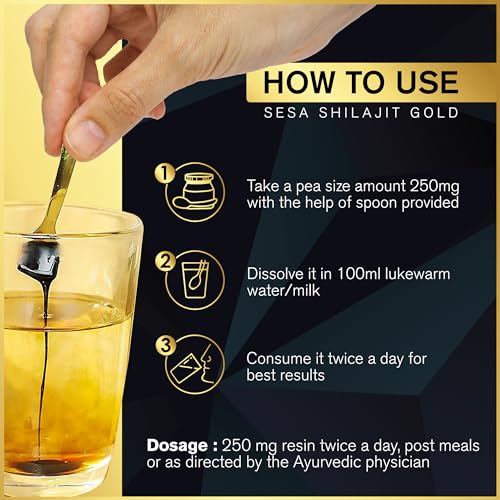 SESA Shilajit Gold 20g Resin I With 24k Gold | 60%+ Fulvic Acid (Certificate Included) | Helps Boost Stamina, Immunity & Muscle Recovery| |100%... - Image 7