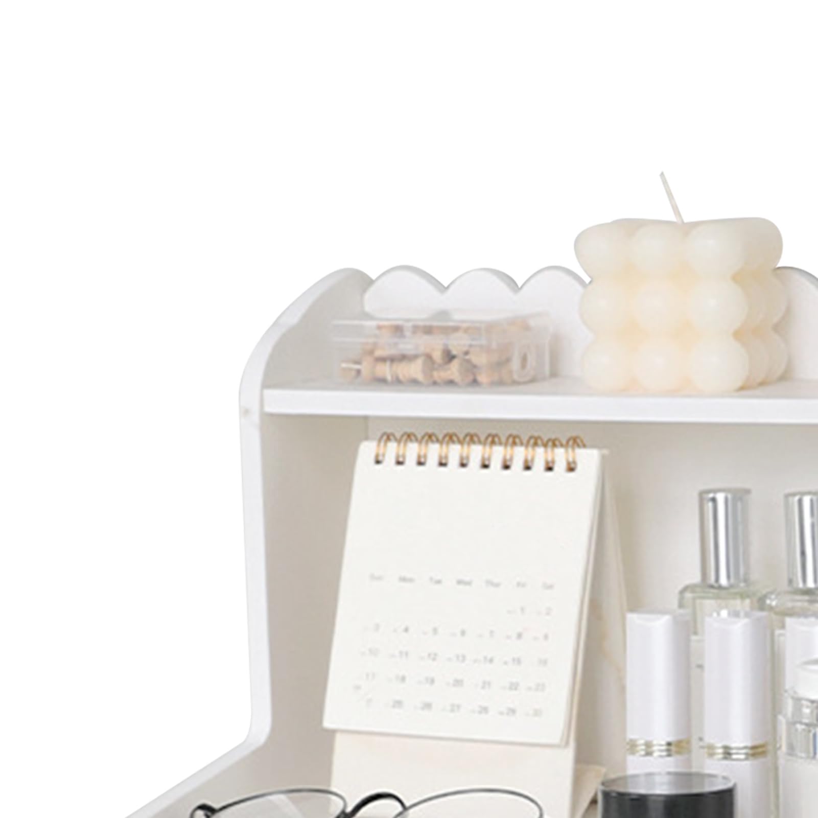 Scaffale da scrivania in legno, multi strato, mini libreria organizer per cosmetici (L)