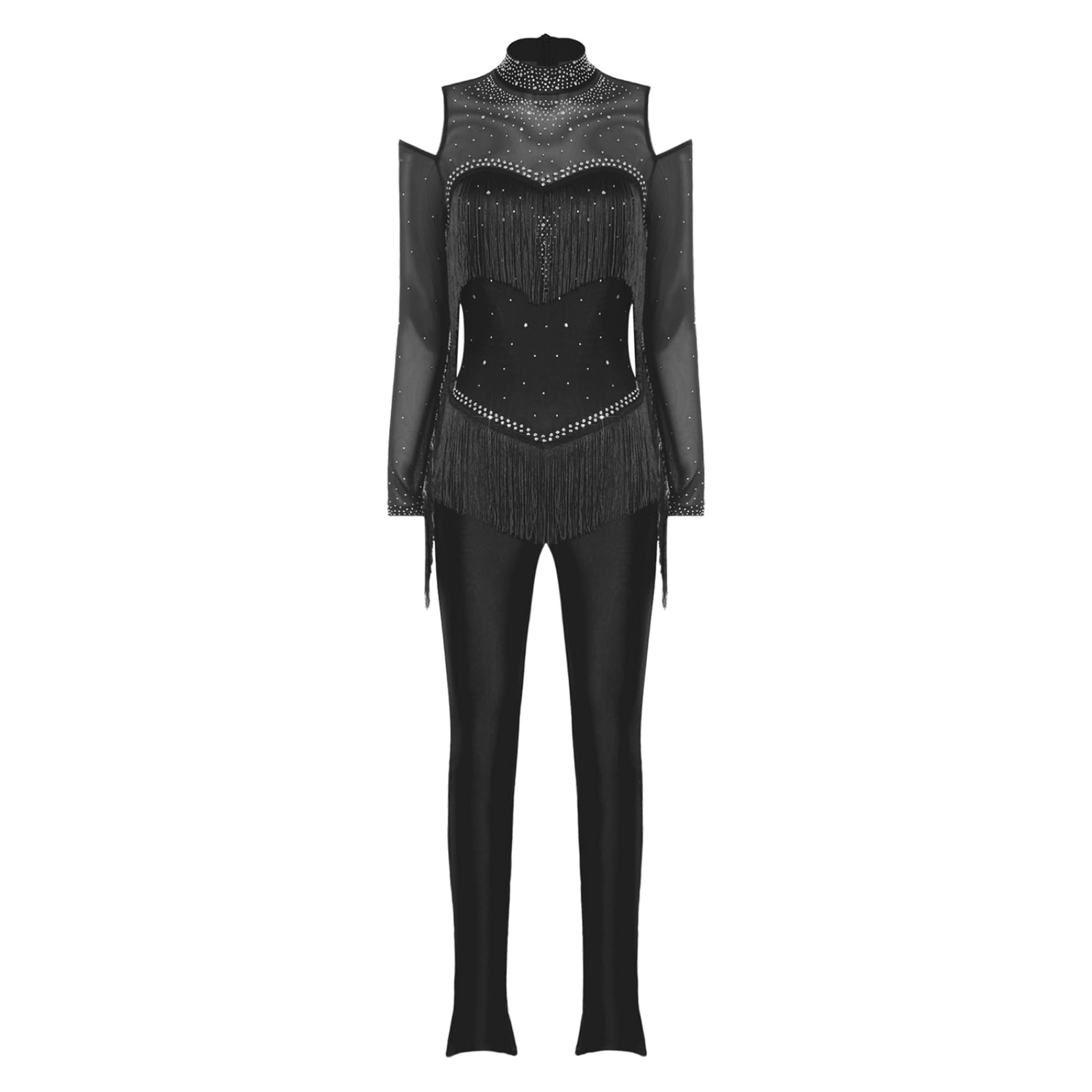 Combinaison Disco Pour Dames Maillot Gymnastique Rhythmique Pour Dames Maillot Long Manches Collant Unitard Corps Pour Gymnastique Et Danse Compétition