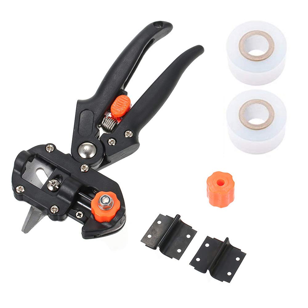 Kit di attrezzi per potatura per innesti, cesoie per forbici da potatura da giardino con 2 membrane e 3 lame, set di utensili da taglio per innesti di alberi da frutto per piante, rami, ramoscelli, v