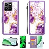 Kinetijy Case Compatible for Honor 400 Smart Phone Case Flip Cover [with Tempered Glass Screen Protector][RFID Blocking][Gold Glitter+Luminous] PTZ-ZDL