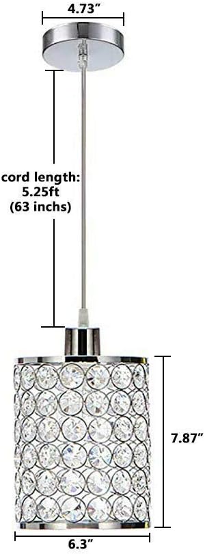 LYNICESHOP 2pc 110V 60W Modern Crystal Chandelier Inserted Chandelier Lighting Device with Adjustable Rope E12 Base Ceiling Light for Kitchen Island Dining Table Bedroom Girl Closet (Silver)