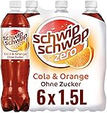 Schwip Schwap ohne Zucker – Koffeinhaltiges Cola-Erfrischungsgetränk mit Orange in Flaschen aus 100% recyceltem Material, EINWEG (6 x 1.5 l)