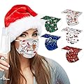 50Pcs Adults Disposable Face Mask Novelty Colorful Christmas Pinted Mixed Mouth Guards with Elastic Strap Earloop