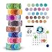 FORMIZON Washi Tape Set, 8 Rollos de Cinta Adhesiva Decorativa Washi Lunares Cintas Washi, Washi Tapes Vintage Papel, Cinta Adhesiva de Colores para Bullet Journal Scrapbooking DIY Manualidades