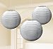 Amscan Classic Round Party Paper Lanterns, 9-1/2", Silver