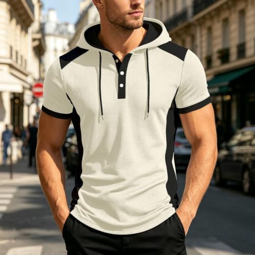 Sudadera sin mangas hombre transpirable con capucha y botones regulables de verano 2