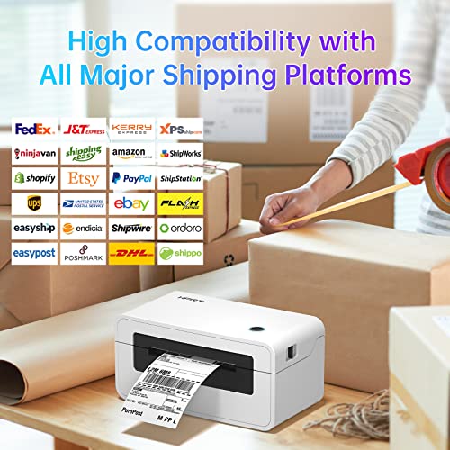 Image of HPRT Shipping Label Printer 4x6- N41 Thermal Printer, Barcode Printer for Shipping Packages, 125mm /s High-Speed Thermal Printer for Windows & MAC, Compatible with India Post DHL,Amazon