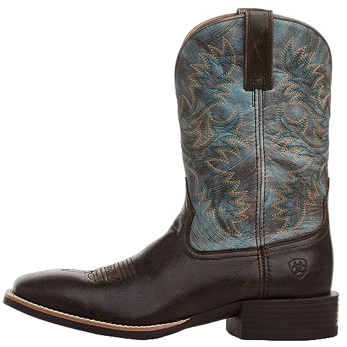 ARIAT Mens Sport Latigo Embroidered Square Toe Pull On Casual Boots Mid Calf - Brown2