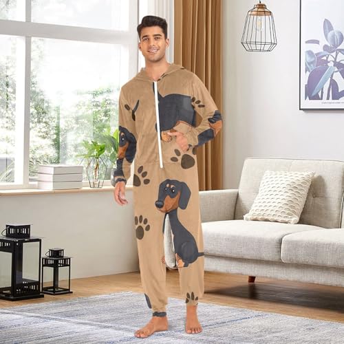Pijama de perro salchicha para Navidad en familia ropa de descanso unisex 3