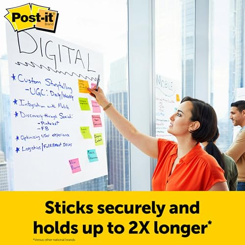 Post-it Sticky Notes papier repositionnable à forte adhérence pour l'organisation