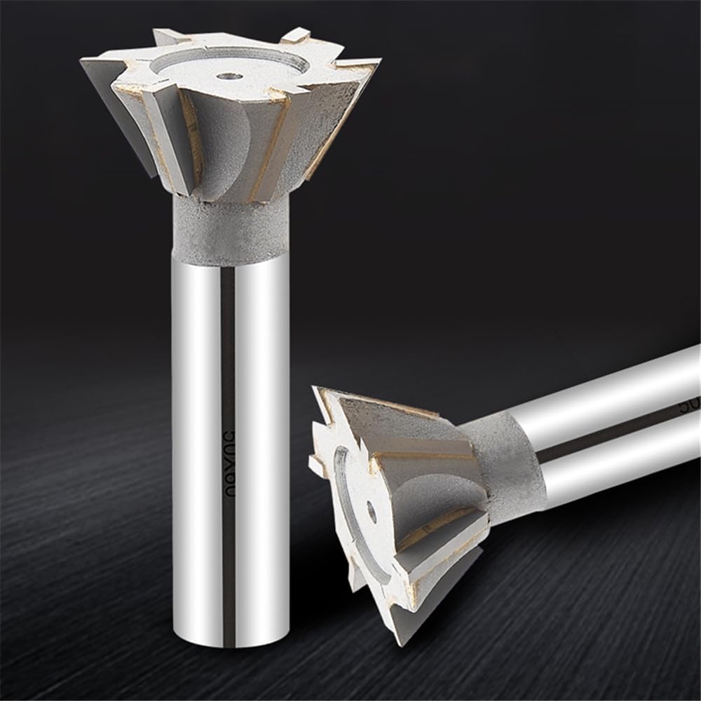 1pcs Dia 16-60mm Dovetail Milling Cutter 45/55/60 Degrees Straight Shank Dovetail Slot Cutter Cutting Tools Carbide Slotting Milling Cutter for Metal Cutting(16mm x45Degree)