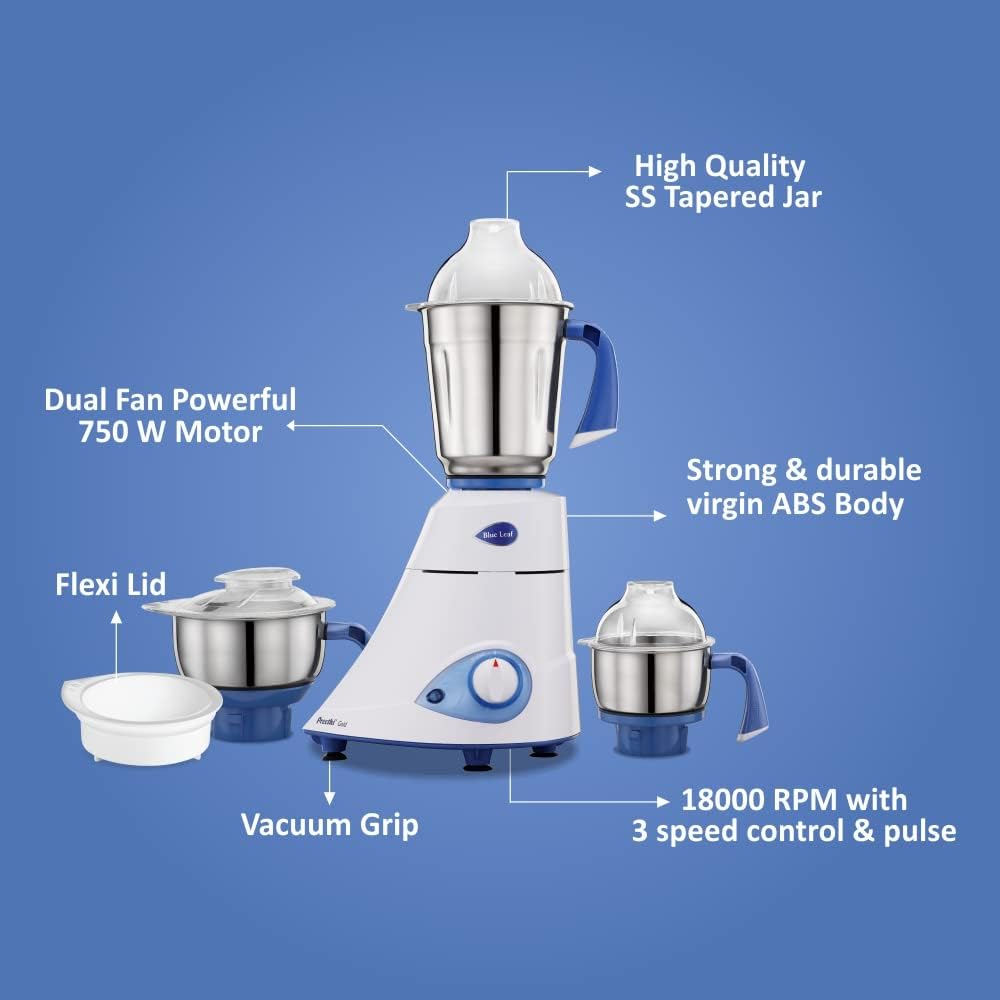 preethi blue leaf gold mixer grinder 750 watts