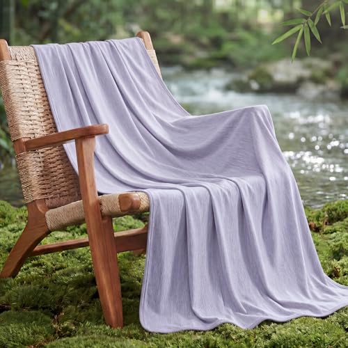 Image of Bedsure Purple Cooling Blanket for Hot Sleepers - Summer Cold Throw Blanket for Bed, Arc-Chill Lightweight Summer Bedding, Cool Thin Ice Cold Cooled Throws with Rayon Derived from Bamboo, 50x70