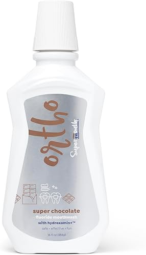 SuperMouth Enjuague bucal Ortho - Flúor + nano-hidroxiapatita, vitaminas D3 y K2, prebióticos, sin alcohol, pH alcalino, protege los dientes con