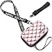 Produktbild Handy Umhängetasche - Mode Damen Schultertasche Klein Geldbörse Crossbody Handtasche - Hart ABS+pc Kofferform mit Verstellbar Abnehmbar Schultergurt für Handy unter 6.5 Zoll (Rhombus Roségold)