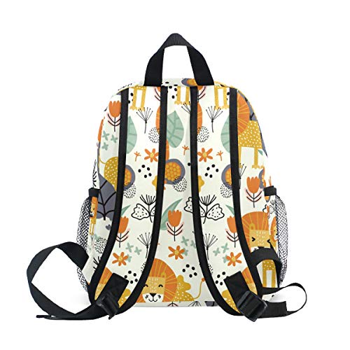 Sac à Dos pour Enfants Lion Mignonne et Sac de Jardin d'enfants d'âge préscolaire de Plantes Tropicales pour Tout-Petit, garçons et Filles – vue 6