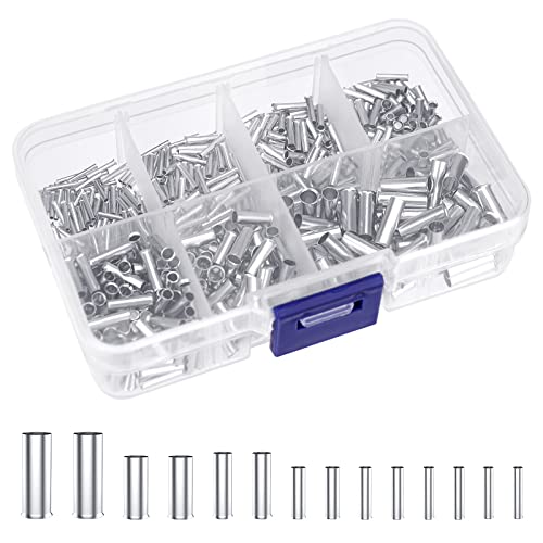 VOCIBO® 600 Stk Adernendhülsen Sortiment, Aderendhülsen Unisoliert, Aderendhülsen set 0.5-6.0mm², Geeignet für Drahtverbindungen oder Elektrische Spleißungen., Kupfer