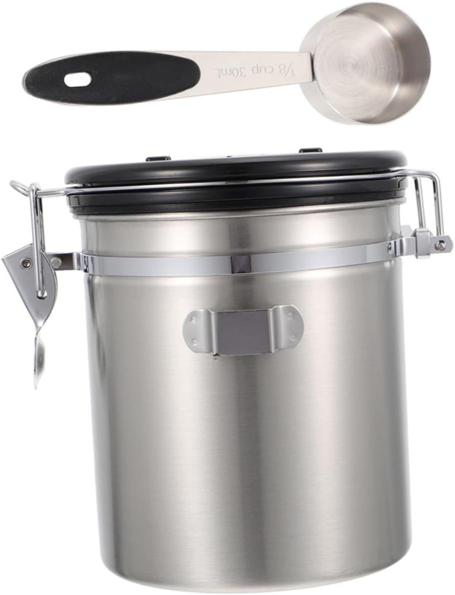 Sealed Pet Food Storage Container for Cat and Dog Snacks, 1.8l Stainless Steel Airtight Canister with Steel Scoop, Sturdy Sealed Can for Pet Food Preservation