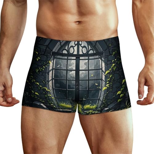 NQHJT Men's Underwear Spooky And Broken Boxer Briefs Soft Breathable Trunks Underwear Low Rise Underwear, Style, S