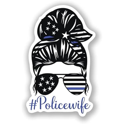 #POLICEWIFE-Messy BUN-Police Officer-Thin Blue LINE |Great Gift Idea|Single |5 Inch Magnet | Made in The USA | Car Auto Tool Box Refrigerator Magnet|MAG10020
