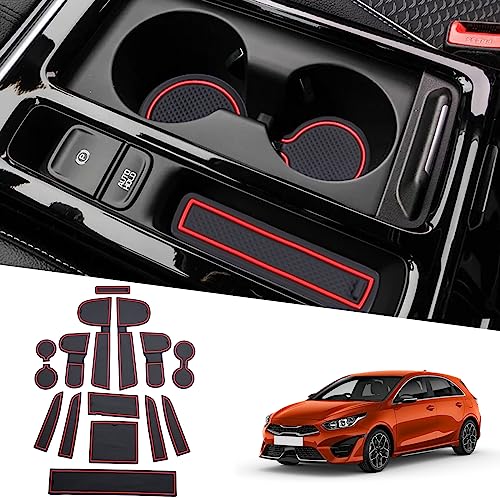 🚗 [Oggetti di uso] Tappetini in Gomma adatto per Kia Ceed SW GT Line/ Proceed GT Line 2018 2019 2020 2021 2022 2023 2024/ Compatibile con Kia XCeed GT Line 2020 2021 2022 2023 2024 (Solo per cambio automatico)[!! Avvertenza: 1. Non compatibile con cambio manuale e freni manuali! 2. Non per Sportswagon! 3. Non per XCeed GT 2018 2019!]