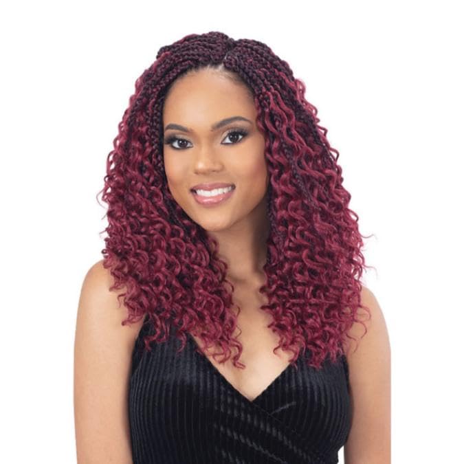 Mayde Beauty 3X's Pack Bohemian Box Braids Crochet Hair Extensions - 12 Inches - Jet Black #1 JET BLACK