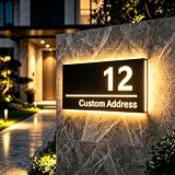 CuzHoovix Solar House Numbers Sign