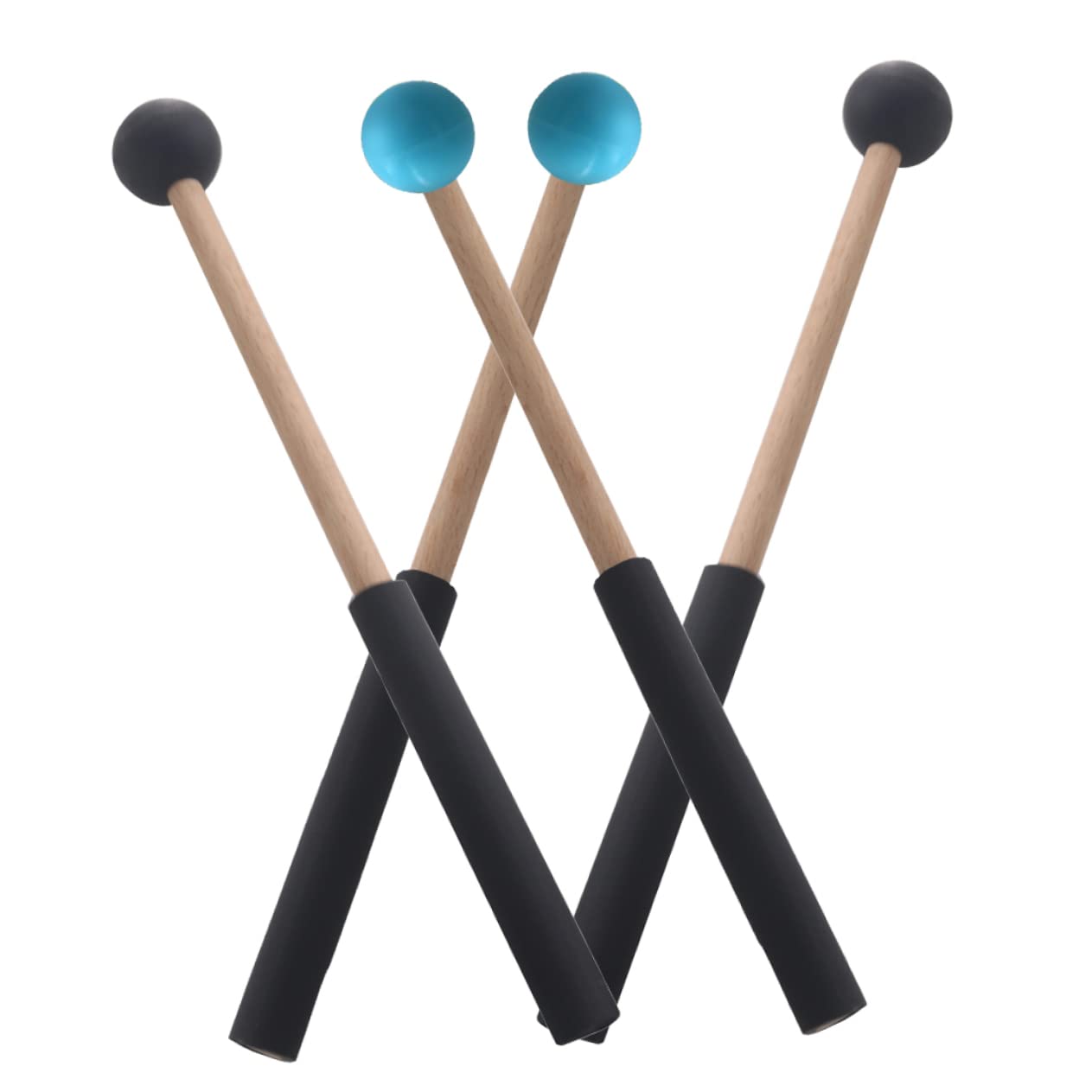 VICASKY 6pares Mallets De Percusión Para Marimba y Lengua De Diseño Ergonómico Cabezales Pulidos Para Instrumentos De Percusión