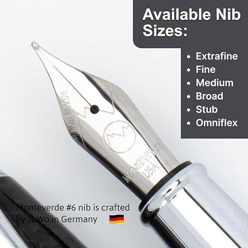 Miniatura 9 de MONTEVERDE Pluma estilográfica USA Super Mega Carbon FiberGunmetal Trim - Punta extra fina