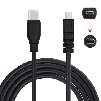 chenyang UC-E6 USB C to Mini 8 Pin Charging and Data Transfer Cable for COOLPIX D5200 D3200 D7200 S2500 S2600 4.92FT/1.5M