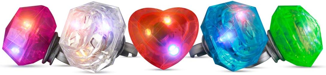 Huge Gem Blinking Light Up Rings (Box of 24)