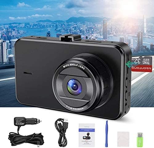 Hands holding SSONTONG A16 Dash Cam showing its compact size and 3-inch IPS screen