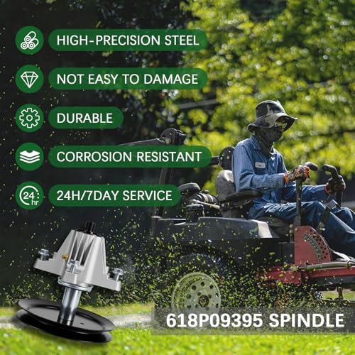 618-09395 618P09395 46-inch Deck Mower Spindle Fit for Cub Cadet MTD Craftsman Troy Bilt ZT1 ZTS1 46 5400 Z5450 Mustang Z46 Lawn Mower Spindle Assembly (2 Packs) by SDEAUP - Used condition - Image 7