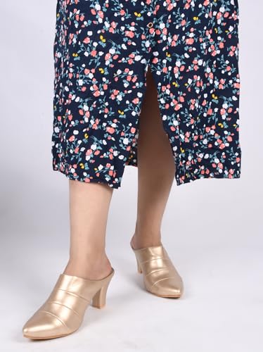 Image of TRYME Fashion Pointed for Party and Formal Occasions Mules Cone Block Heel Sandals for Girls & Women