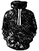 Produktbild Geometrische Form Hoodie für Herren Damen Funky Geometric HD Gedruckt Pullover Mit Kapuze Leichte Sweatshirt für Casual Holiday Schwarz L