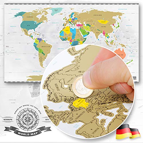 Weltkarte zum Rubbeln von Goods+Gadgets im Vergleich