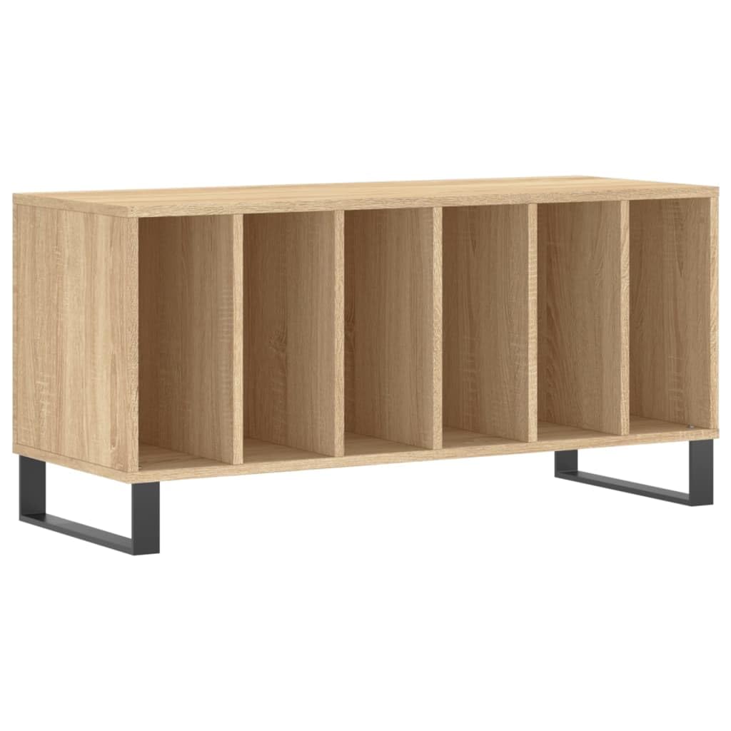 vidaXL Record Cabinet, Vinyl Record Storage with Iron Feet, Record Player Cabinet for Living Room, Modern Style, Sonoma Oak Engineered Wood — image 1