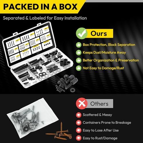 Hesnyve Universal TV Mounting Screw Kit, M4 M5 M6 M8 Screws — view 2