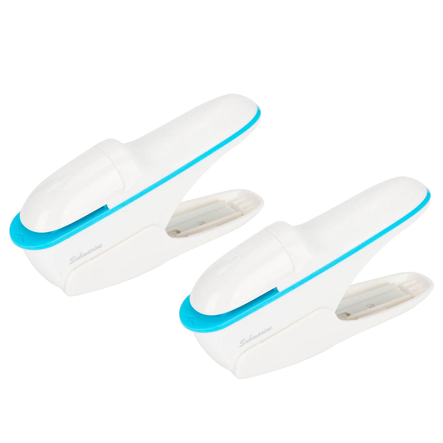 Stapleless Stapler, No Staple Staplers Paper Clinch Compact Staple Free Stapler Binding Hand Tool, Up to 8 Sheets Binding (White-2pcs)