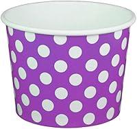 Vista 5 de Vasos de papel de yogur de 12 onzas, 1000 unidades (lunares - azul)