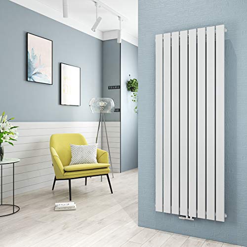 Preisvergleich Produktbild Weiß Vertikal Heizkörper Design Paneelheizkörper 1600x620mm Flach Einreihig Mittelanschluss