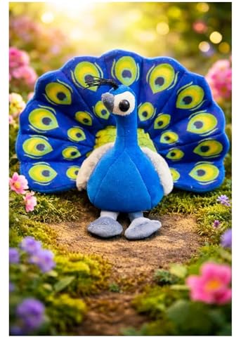 Image of Peacock Soft Toy Plush Stuffed Bird | Cute Colorful Peacock Teddy for Kids | Soft & Huggable Animal Toy | Gift for Boys & Girls 30 cm